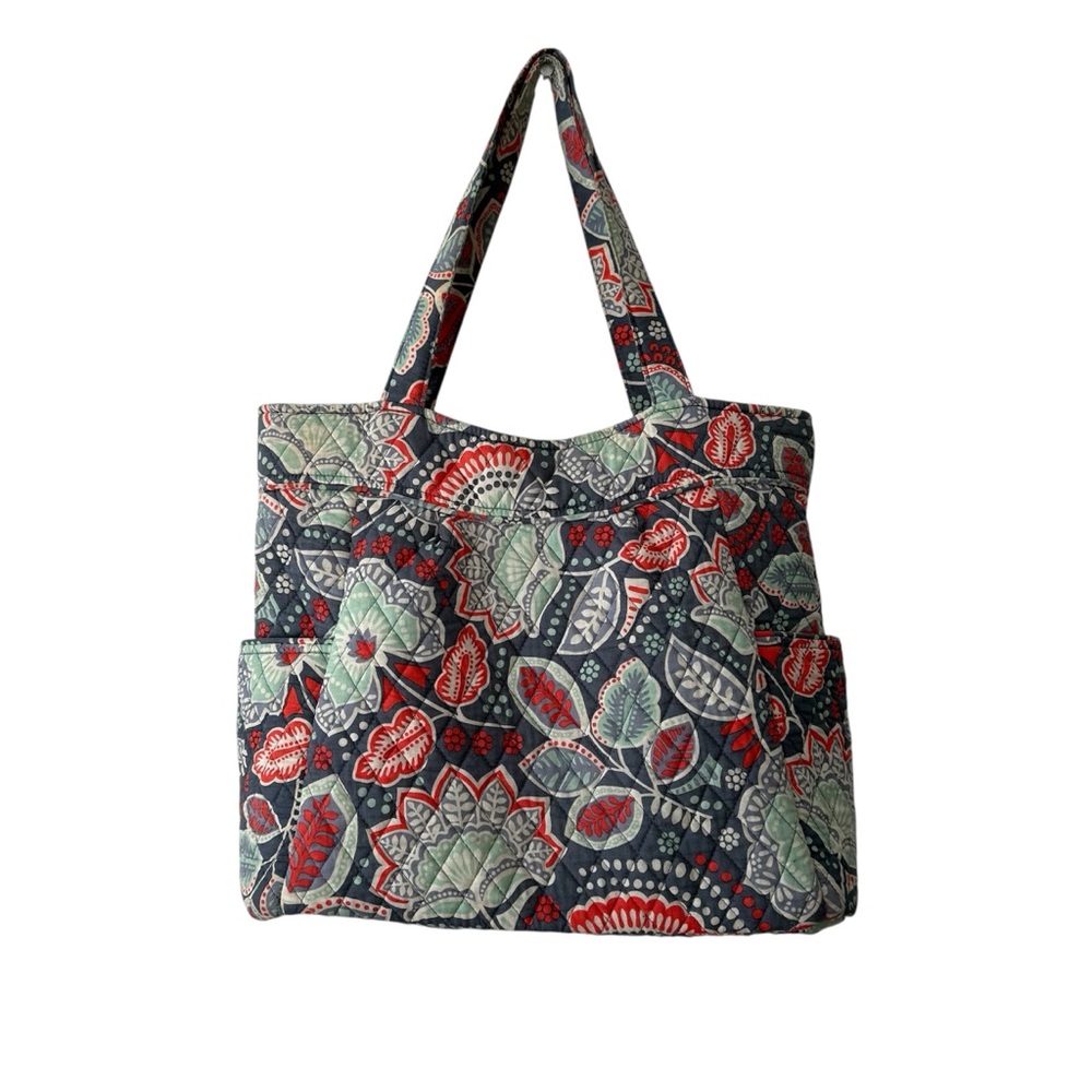 Vera Bradley Floral Tote Bag - Red and Gray